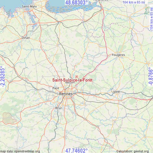 Saint-Sulpice-la-Forêt on map