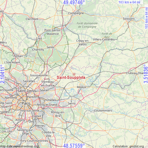 Saint-Soupplets on map