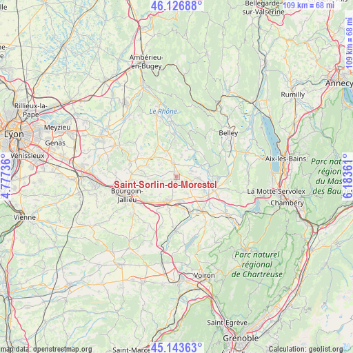 Saint-Sorlin-de-Morestel on map