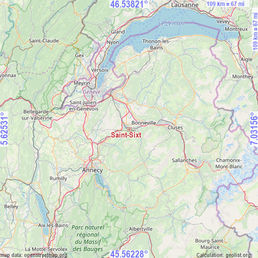 Saint-Sixt on map