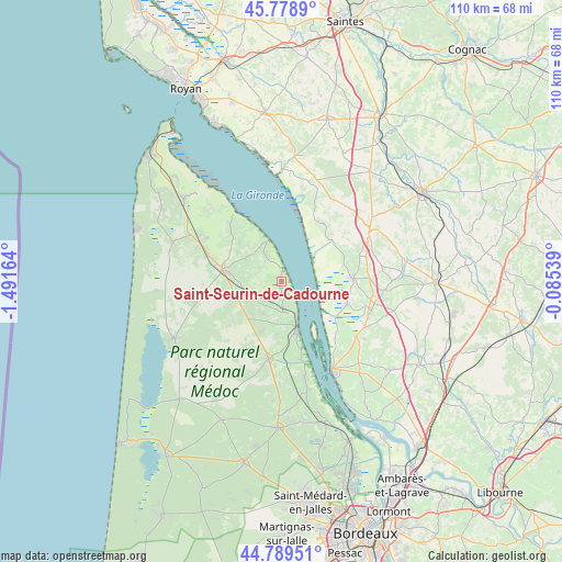 Saint-Seurin-de-Cadourne on map