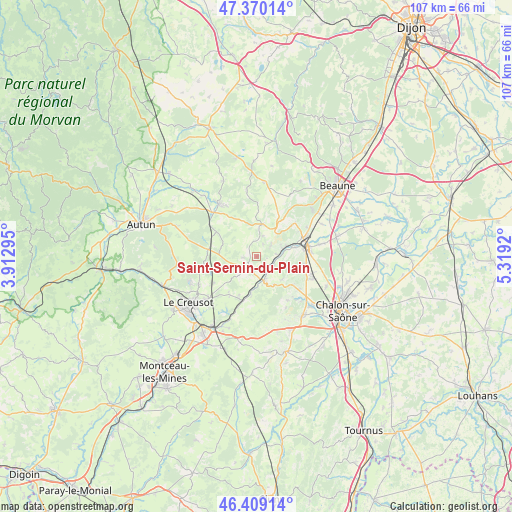 Saint-Sernin-du-Plain on map