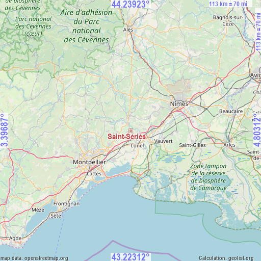 Saint-Sériès on map