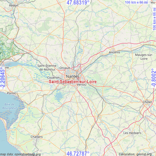 Saint-Sébastien-sur-Loire on map