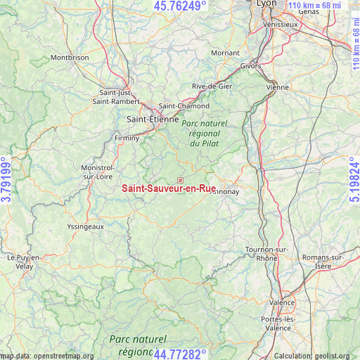 Saint-Sauveur-en-Rue on map