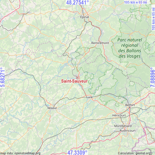 Saint-Sauveur on map