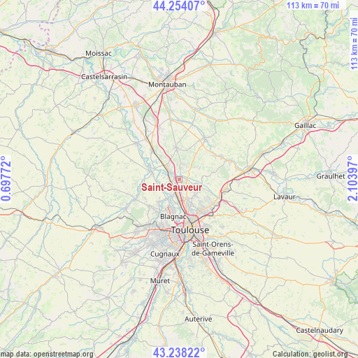 Saint-Sauveur on map