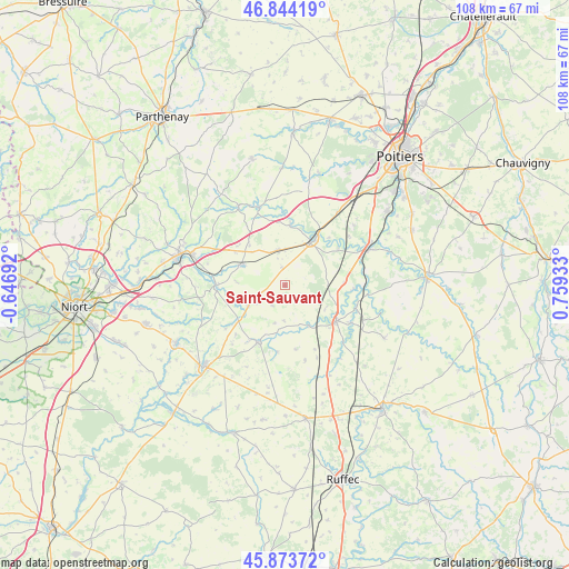 Saint-Sauvant on map