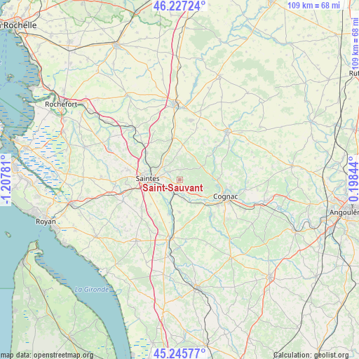 Saint-Sauvant on map