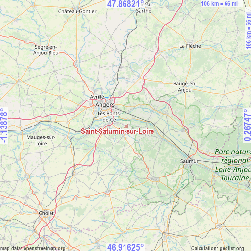 Saint-Saturnin-sur-Loire on map