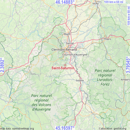 Saint-Saturnin on map