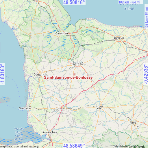 Saint-Samson-de-Bonfossé on map