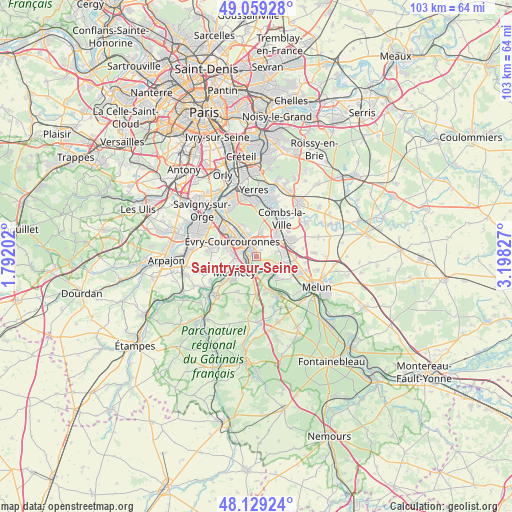Saintry-sur-Seine on map