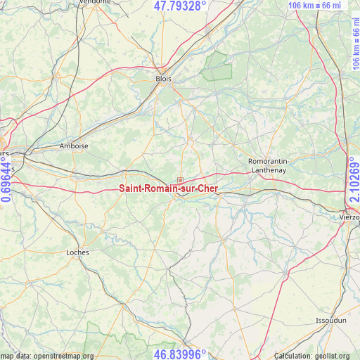 Saint-Romain-sur-Cher on map