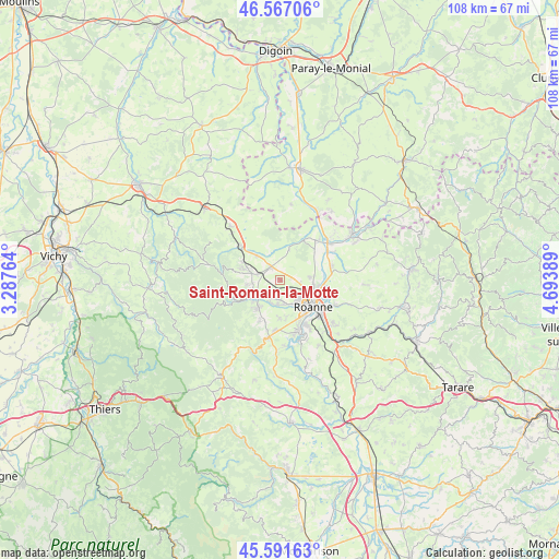 Saint-Romain-la-Motte on map