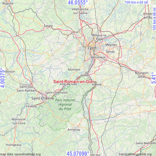 Saint-Romain-en-Gier on map