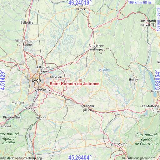 Saint-Romain-de-Jalionas on map