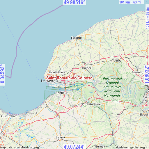 Saint-Romain-de-Colbosc on map