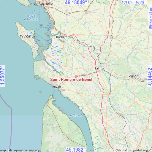 Saint-Romain-de-Benet on map