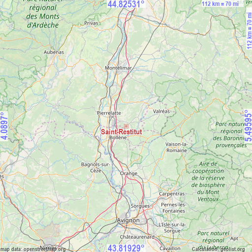 Saint-Restitut on map