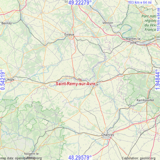 Saint-Rémy-sur-Avre on map