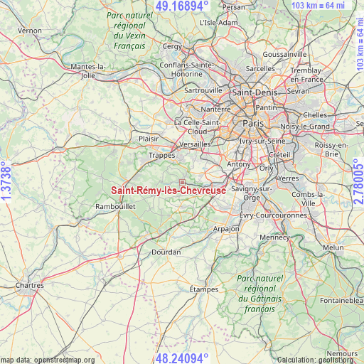 Saint-Rémy-lès-Chevreuse on map