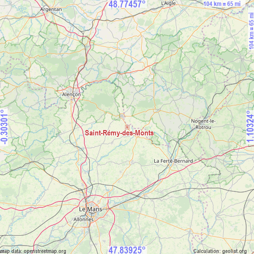 Saint-Rémy-des-Monts on map