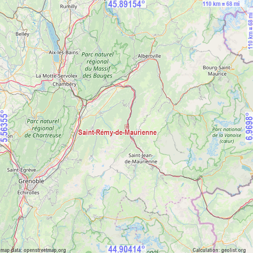 Saint-Rémy-de-Maurienne on map