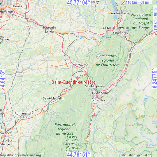 Saint-Quentin-sur-Isère on map