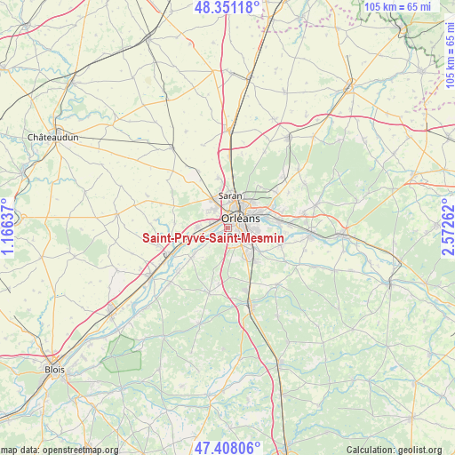 Saint-Pryvé-Saint-Mesmin on map