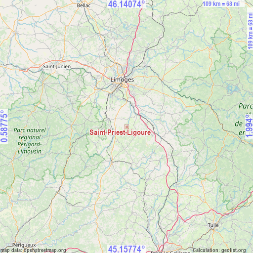 Saint-Priest-Ligoure on map
