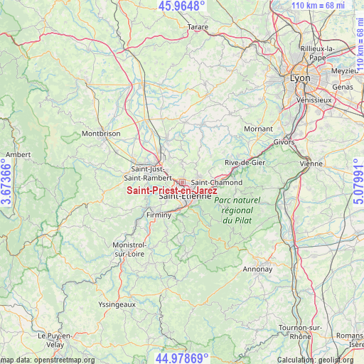 Saint-Priest-en-Jarez on map