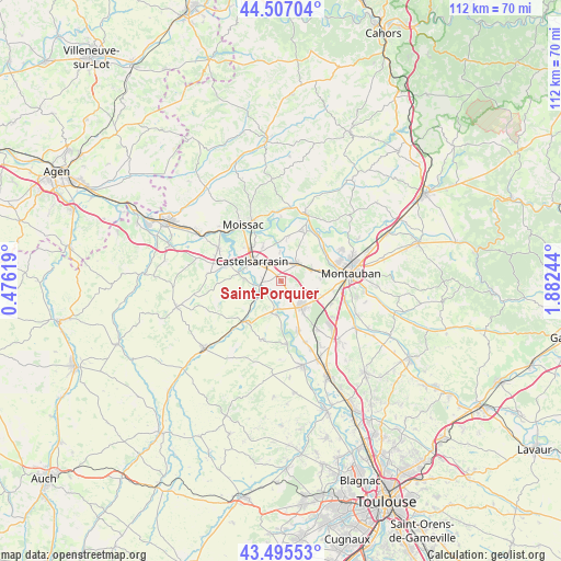 Saint-Porquier on map