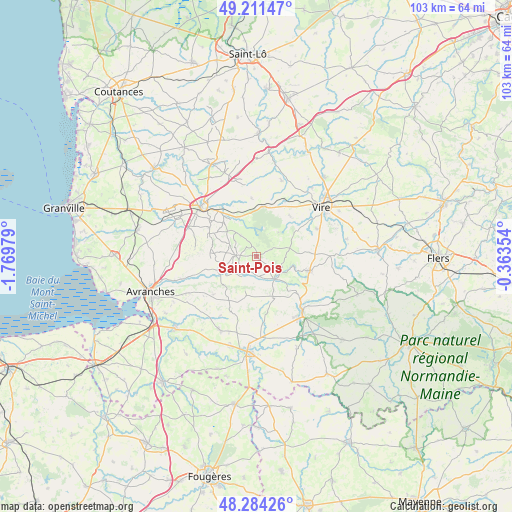 Saint-Pois on map