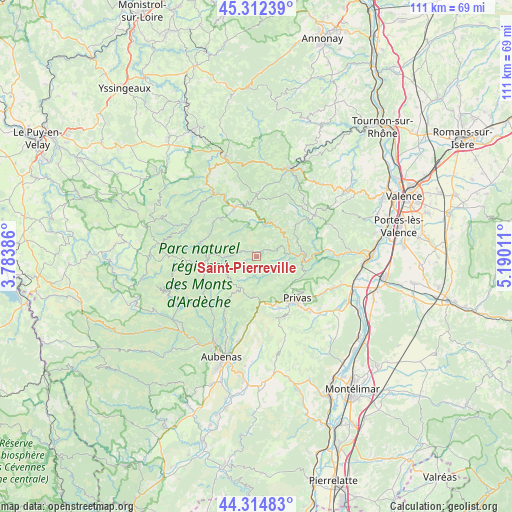 Saint-Pierreville on map