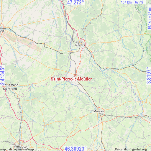 Saint-Pierre-le-Moûtier on map