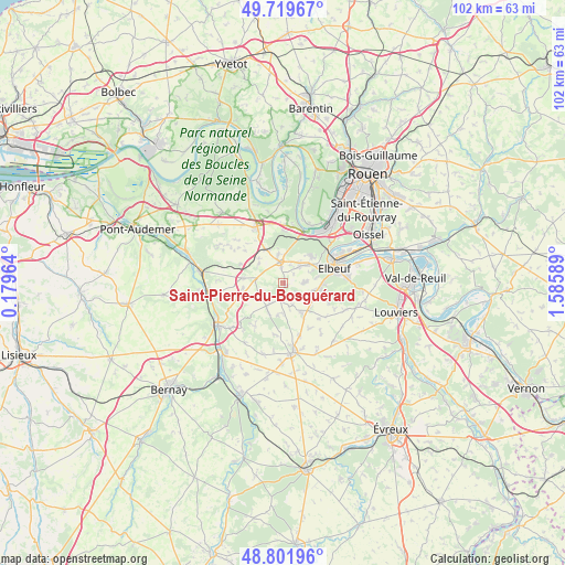 Saint-Pierre-du-Bosguérard on map