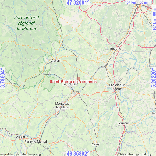 Saint-Pierre-de-Varennes on map