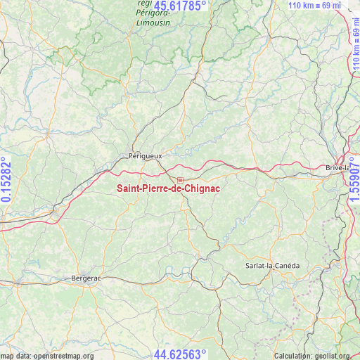 Saint-Pierre-de-Chignac on map