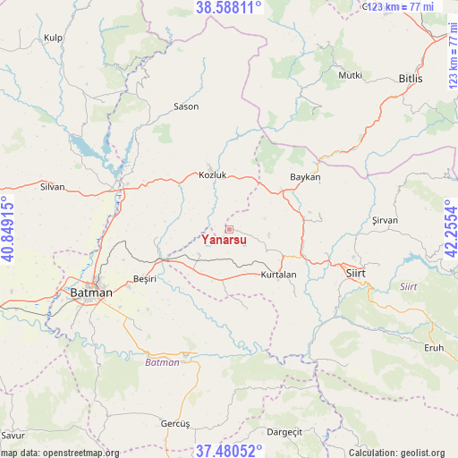 Yanarsu on map