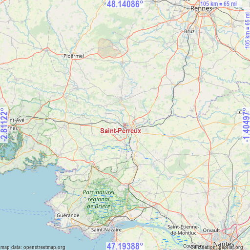 Saint-Perreux on map