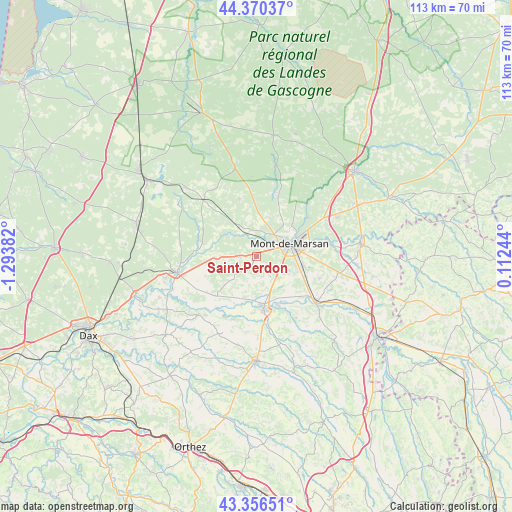 Saint-Perdon on map