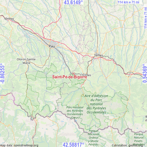 Saint-Pé-de-Bigorre on map