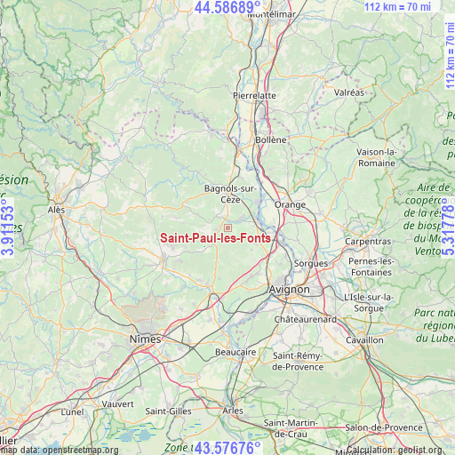 Saint-Paul-les-Fonts on map