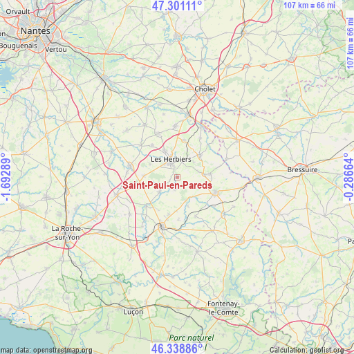 Saint-Paul-en-Pareds on map
