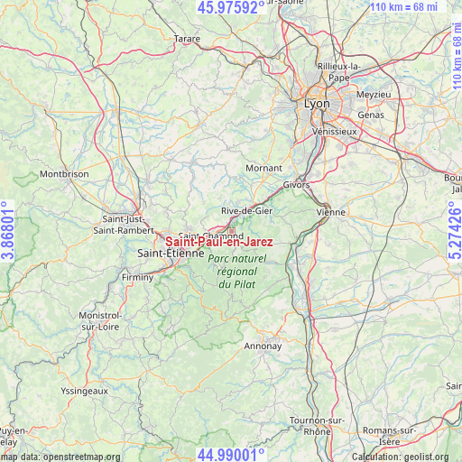 Saint-Paul-en-Jarez on map