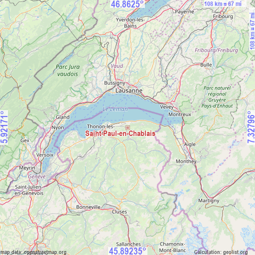 Saint-Paul-en-Chablais on map