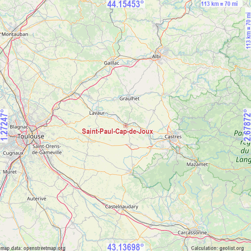 Saint-Paul-Cap-de-Joux on map