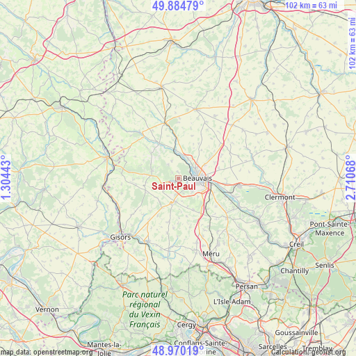 Saint-Paul on map