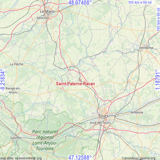 Saint-Paterne-Racan on map